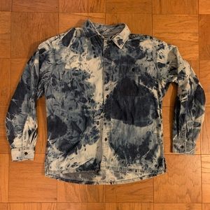 Uniqlo Custom Bleach Dye Denim Shirt - L